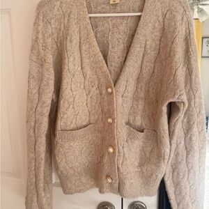 Luxuriously casual Beige Cable Knit Cardigan